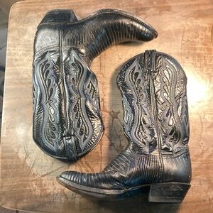 Tony lama 9 E black lizard boots